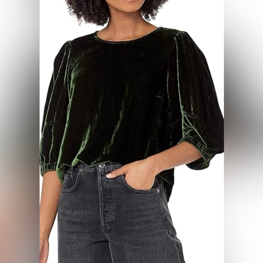 Velvet by Graham & Spencer Women's Nancy Drop Sleeve Velvet Blouse